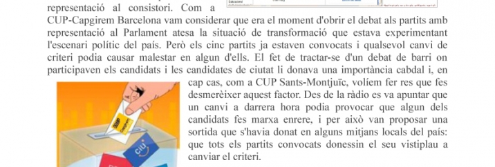 Per què la CUP-Capgirem Barcelona no som presents al debat d’avui? Pregunteu-li a CIU i PP… Per què la CUP-Capgirem Barcelona no som presents al debat d’avui? Pregunteu-li a CIU i PP…